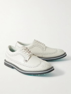 G/FORE - Gallivanter Pebble-Grain Leather Wingtip Golf Shoes - White