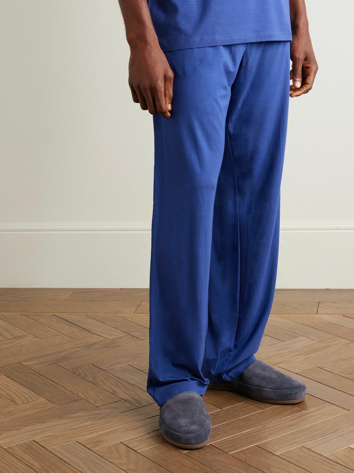 Mulo - Fleece-Lined Suede Loafers - Blue
