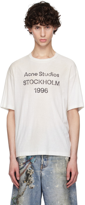 Photo: Acne Studios White Printed Logo T-Shirt