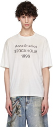 Acne Studios White Printed Logo T-Shirt