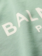 Balmain - Logo-Print Cotton-Jersey Sweatshirt - Green