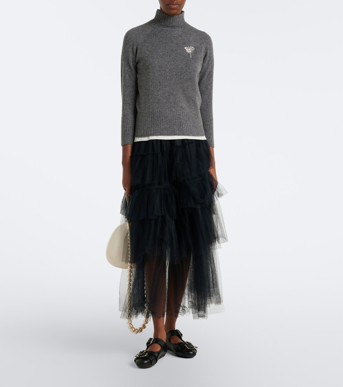 Simone Rocha Embellished cashmere turtleneck sweater