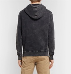 AMI - Acid-Wash Fleeceback Cotton-Jersey Hoodie - Black