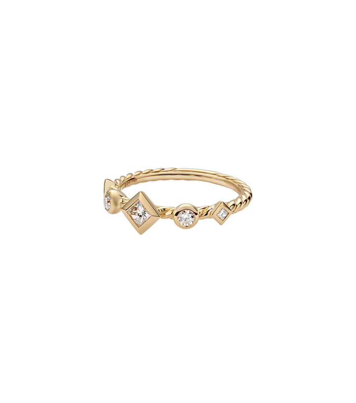 Photo: David Yurman Cable 18kt gold ring with diamonds