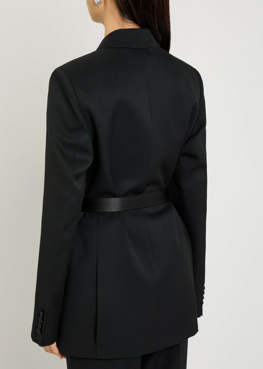 Victoria Beckham Belted Canvas Blazer Black