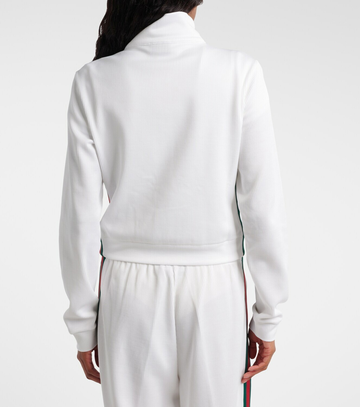 Gucci Ribbed-knit cropped sweatshirt