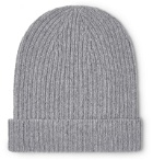 Anderson & Sheppard - Ribbed Mélange Cashmere Beanie - Gray