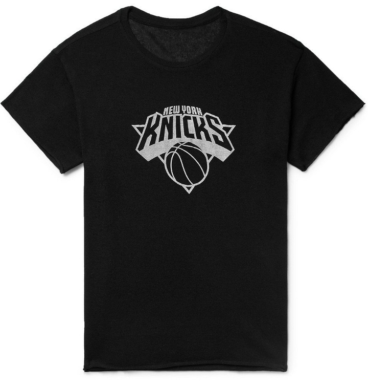 Photo: The Elder Statesman - NBA New York Knicks Cashmere and Silk-Blend T-Shirt - Black