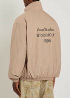 Acne Studios Logo-print Cotton-poplin Jacket Beige