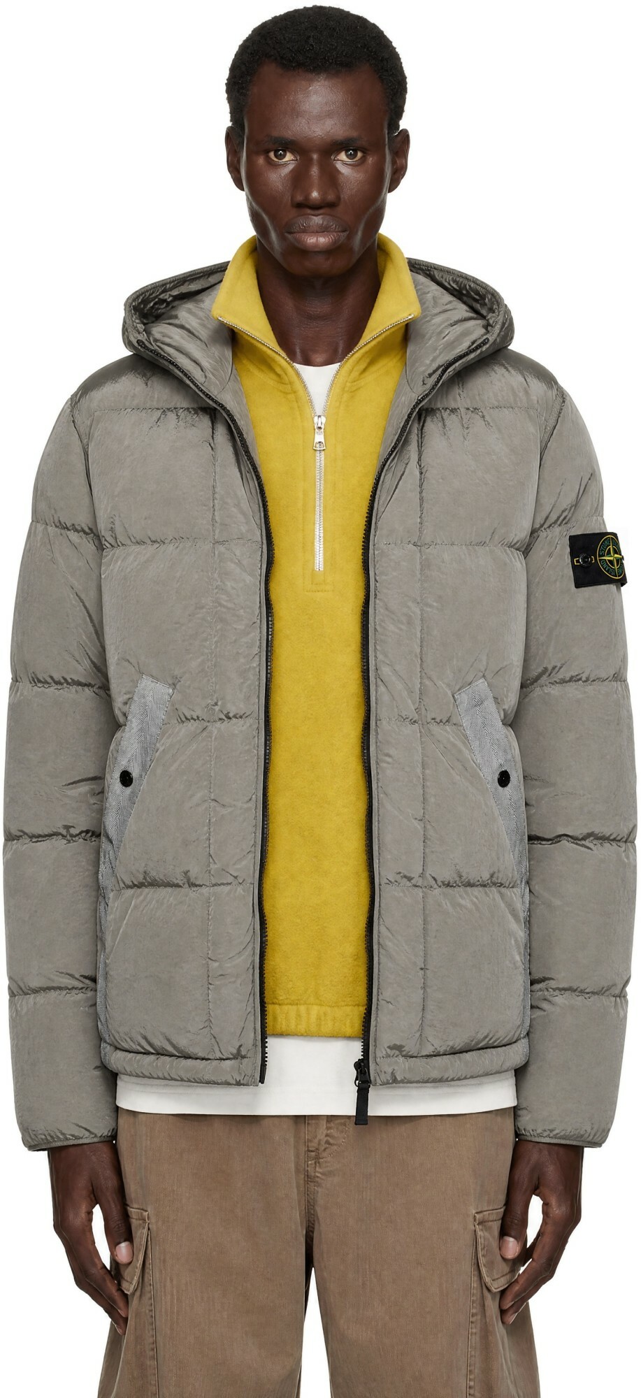 Overhead Ice Jacket - Grey Grid Camo Stone Island
