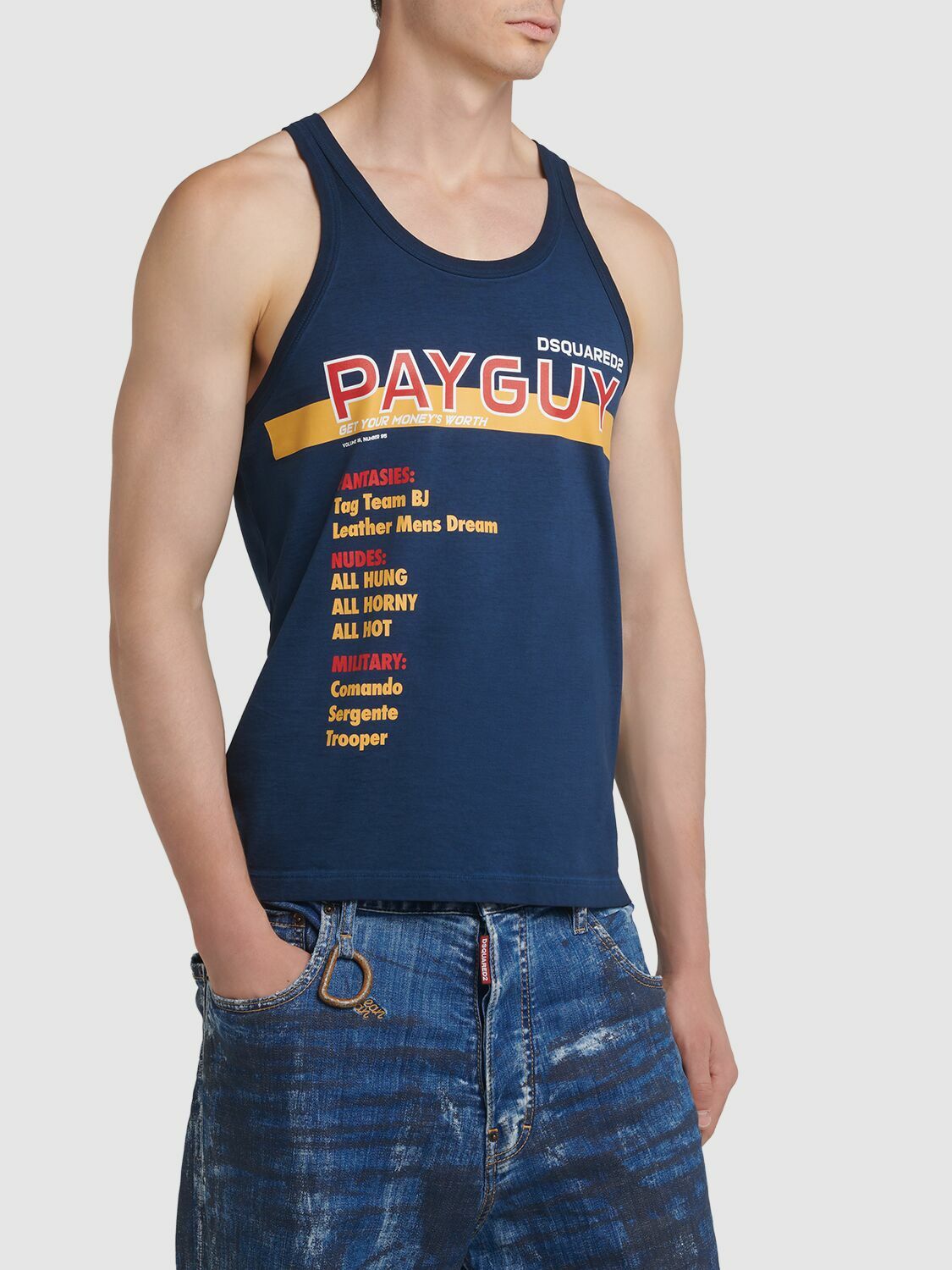 DSQUARED2 Printed Cotton Jersey Tank Top Dsquared2