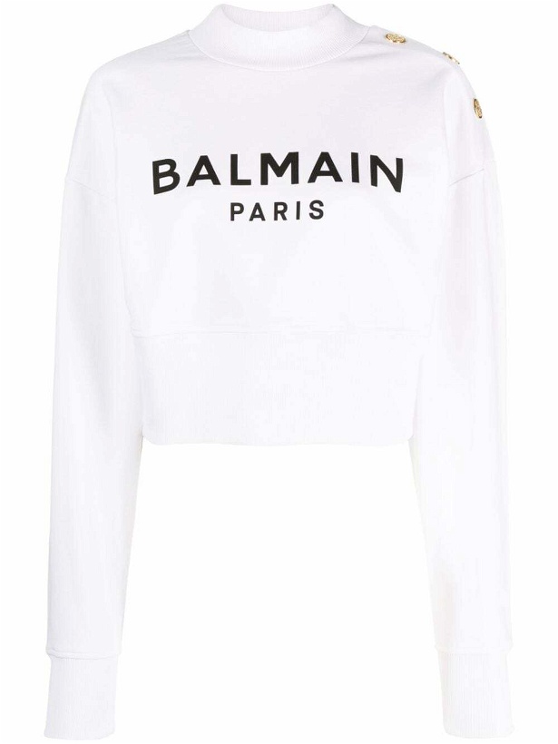 Photo: BALMAIN - Logo Cotton Sweatshirt