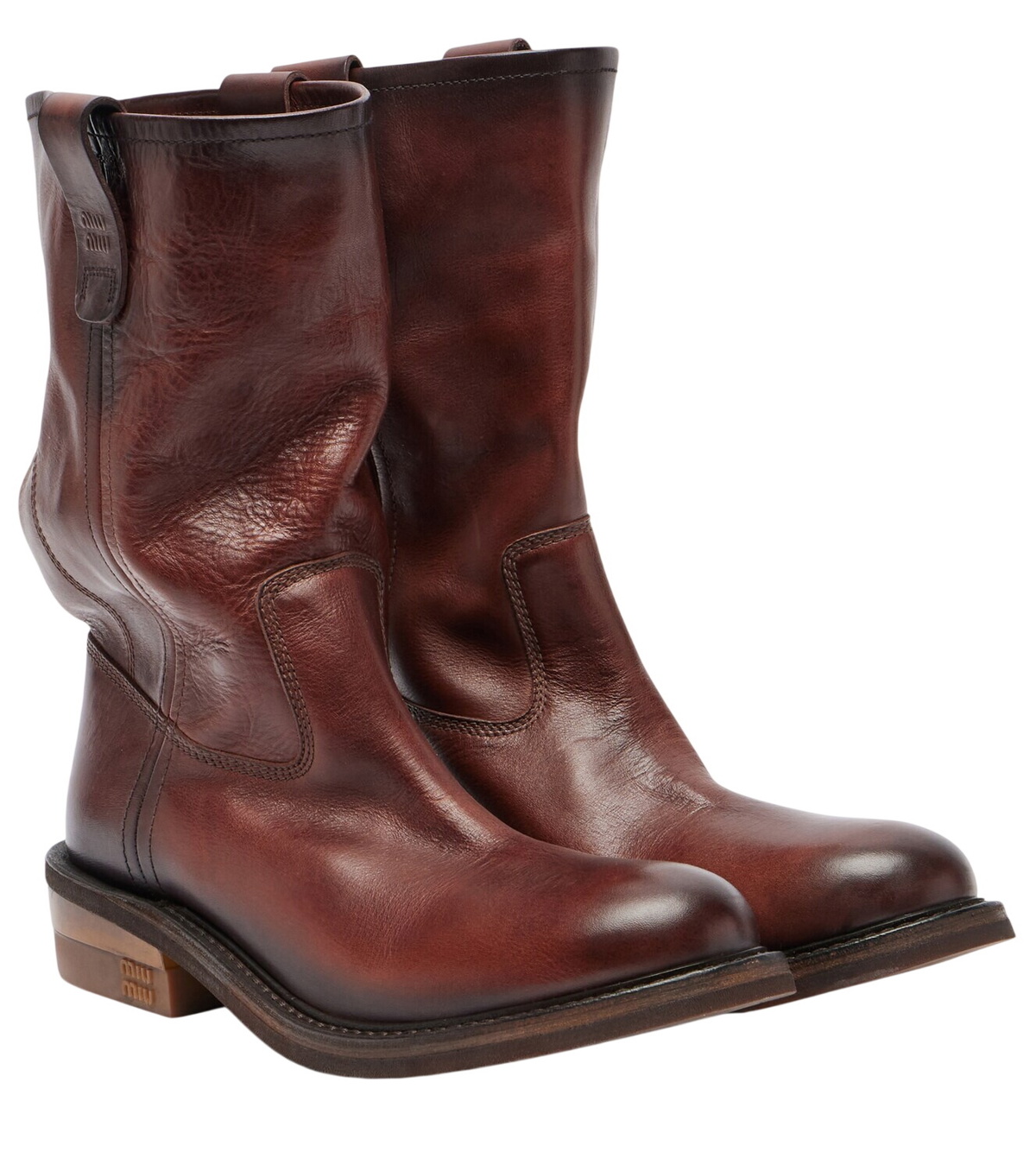 【箱付き】MIU MIU Leather Boots size38 Miu Miu Leather biker boots Miu Miu