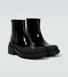 Alexander McQueen - Stack leather and rubber ankle boots