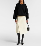 Proenza Schouler Bodhi high-rise wool-blend bouclé wrap skirt