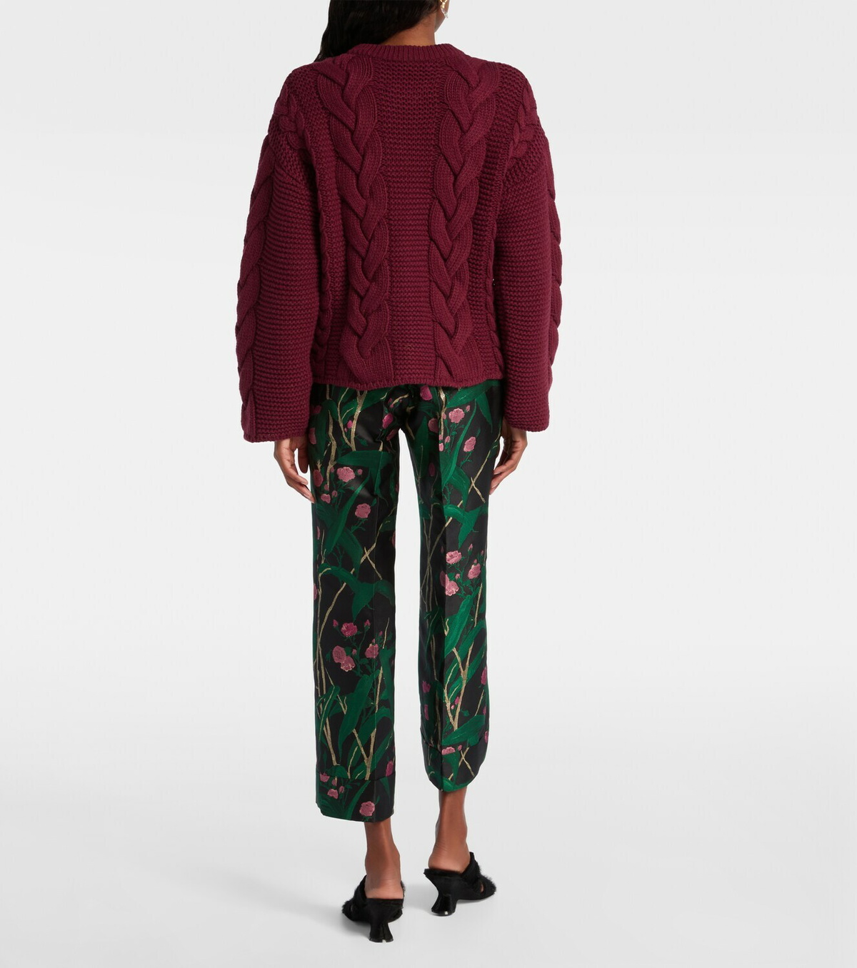 La DoubleJ Portrait embellished wool-blend cardigan