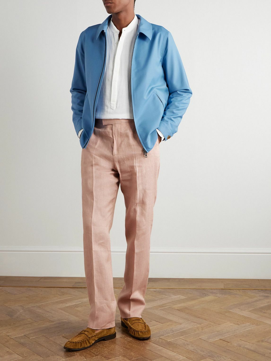 Richard James - Wool and Mohair-Blend Blouson Jacket - Blue