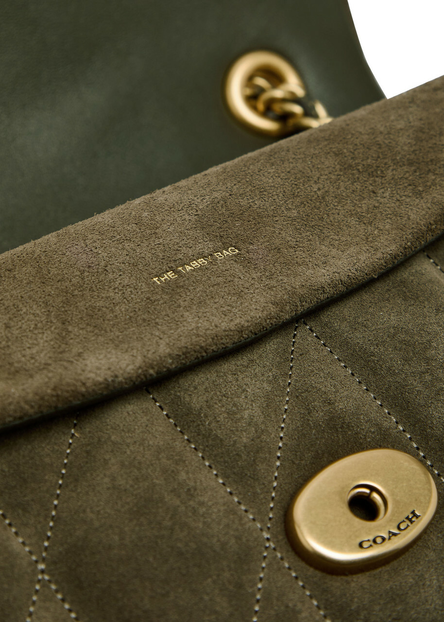 Coach Tabby 26 Quilted Suede Shoulder bag - Olive - One Size