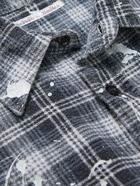 Needles - Paint-Splattered Patchwork Checked Cotton-Flannel Shirt