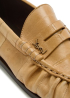 Saint Laurent Le Loafer 15 Eelskin Leather Loafers Beige