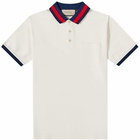 Gucci Men's GRG Collar Polo Shirt in Milk