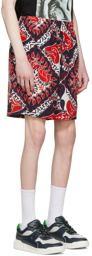 Valentino Red & Navy Silk Shorts