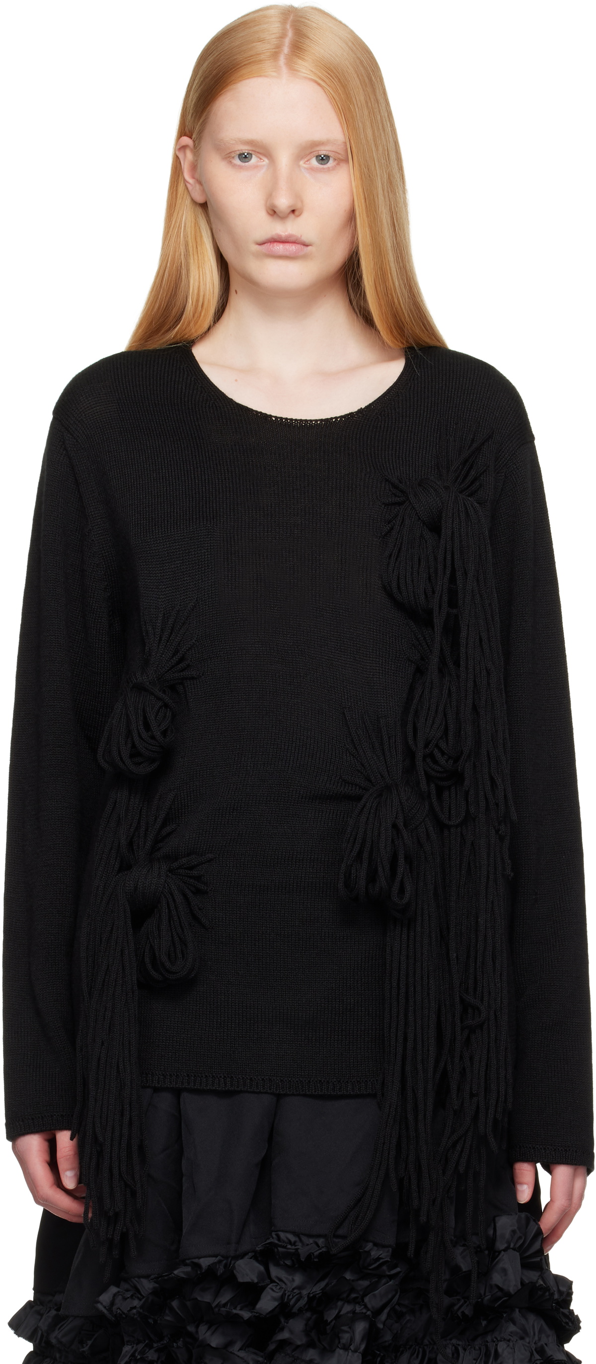 Comme des Garçons Homme Plus Black Acrylic Wool Jersey Sweater