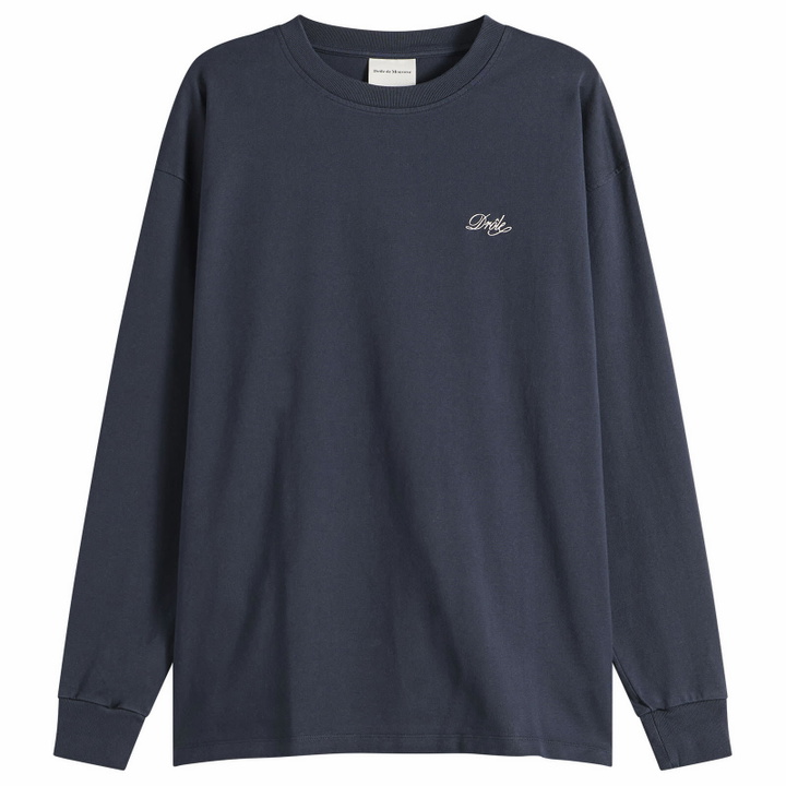 Photo: Drôle de Monsieur Men's Drôle Belissima Long Sleeve T-shirt in Navy