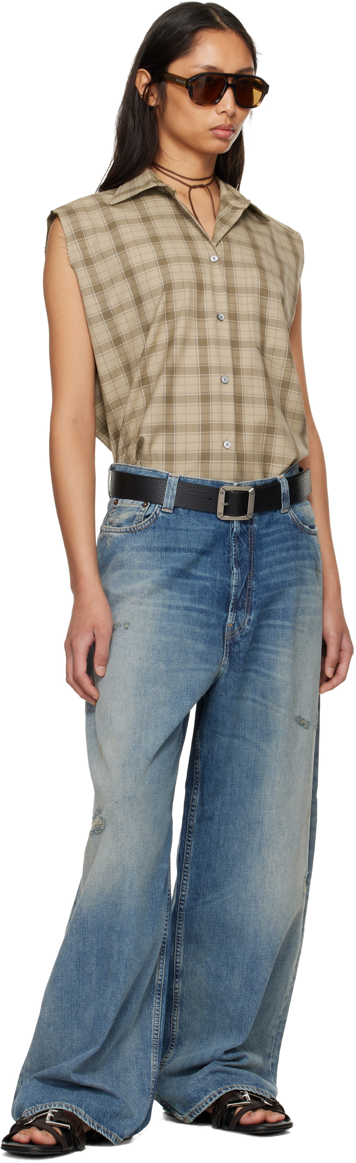 Acne Studios Black Grainy Reversible Belt