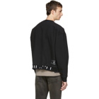 Unravel Black Oversized Crewneck Sweatshirt
