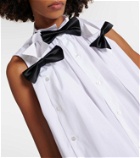 Noir Kei Ninomiya Bow-detail cotton poplin midi dress
