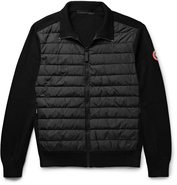 Photo: Canada Goose - HyBridge Quilted Down Shell and Merino Wool Jacket - Black