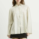 Bode Women's Electric Light Stripe Blouse in Ecru