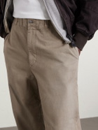 A.PRESSE - Wide-Leg Cotton-Twill Trousers - Neutrals