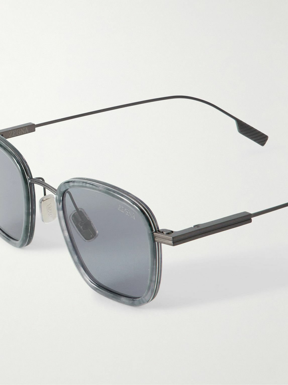 Zegna - D-Frame Acetate and Silver-Tone Sunglasses