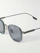 Zegna - D-Frame Acetate and Silver-Tone Sunglasses