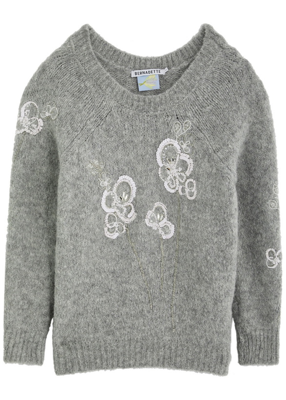 Photo: Bernadette Orchidea Embellished Alpaca-blend Jumper Grey Light