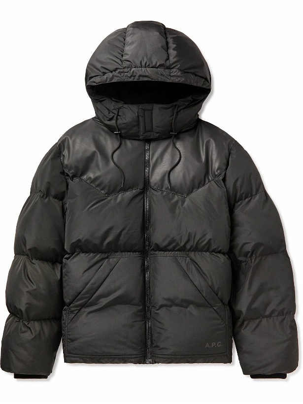 Photo: A.P.C. - Marvin Quilted Ripstop Down Hooded Jacket - Black