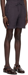 OAS Black Waffle Knit Shorts
