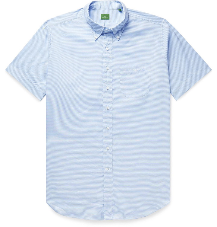 Photo: Sid Mashburn - Button-Down Collar Striped Cotton and Linen-Blend Shirt - Blue
