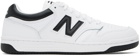 New Balance White & Black 480 Sneakers