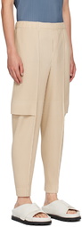 HOMME PLISSÉ ISSEY MIYAKE Beige Elasticized Cargo Pants