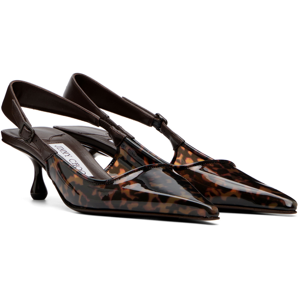 Jimmy Choo Brown Amel 50 Tortoiseshell Heels