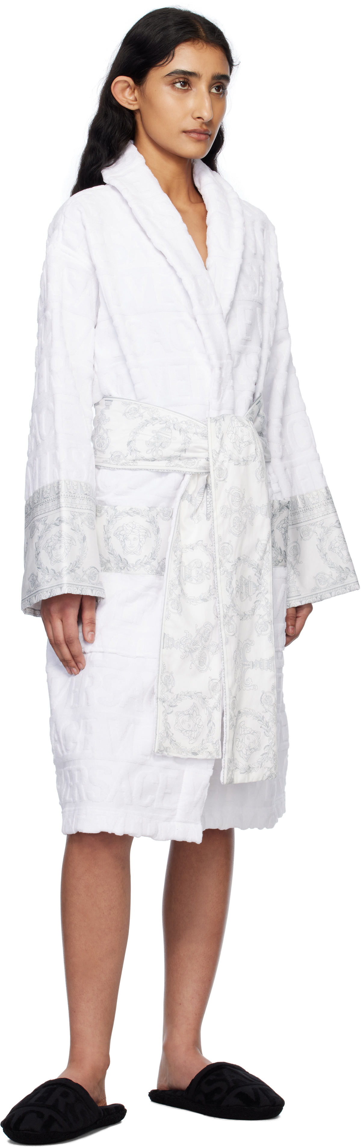 Versace Underwear White 'I Heart Baroque' Bathrobe