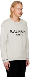 Balmain Off-White Crewneck Sweater