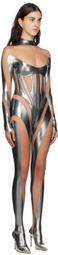Mugler Silver Iconic Jumpsuit