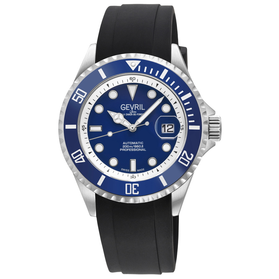Gevril Wall Street Automatic Blue Dial Mens Watch 41851R