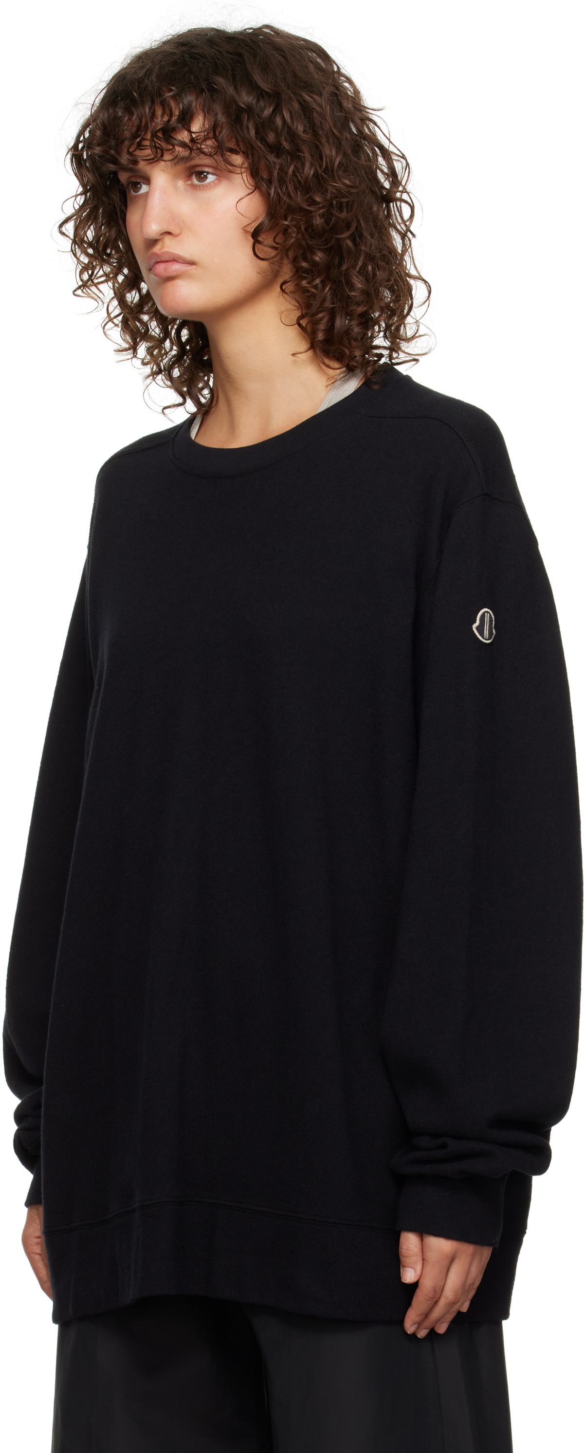 Rick Owens Moncler + Rick Owens Black Jumbo Sweatshirt Rick