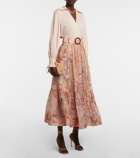 Zimmermann - Kaleidoscope printed linen and silk maxi skirt