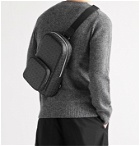 Dunhill - Leather-Trimmed Logo-Print Coated-Canvas Sling Backpack - Black